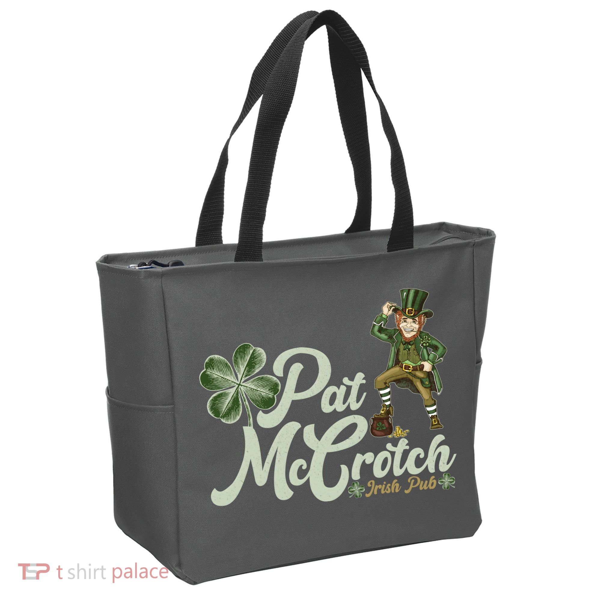 Funny St. Patrick's Day Pat McCrotch Irish Pub Leprechaun Tote Bag