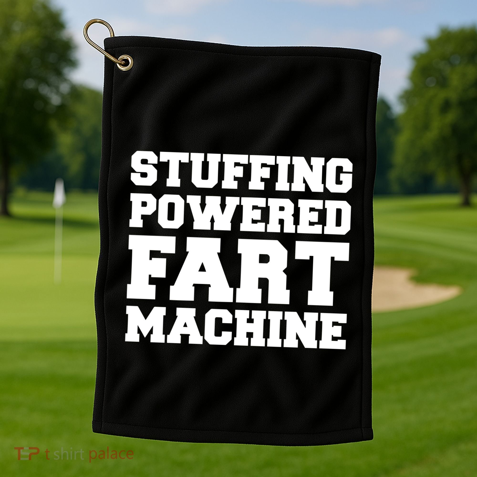 Fuckadvertisements Stuffing Powered Fart Machine Golf Towel