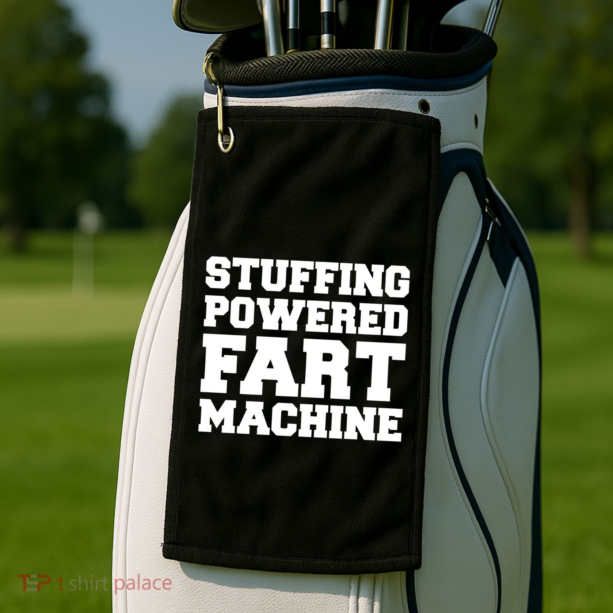 Fuckadvertisements Stuffing Powered Fart Machine Golf Towel