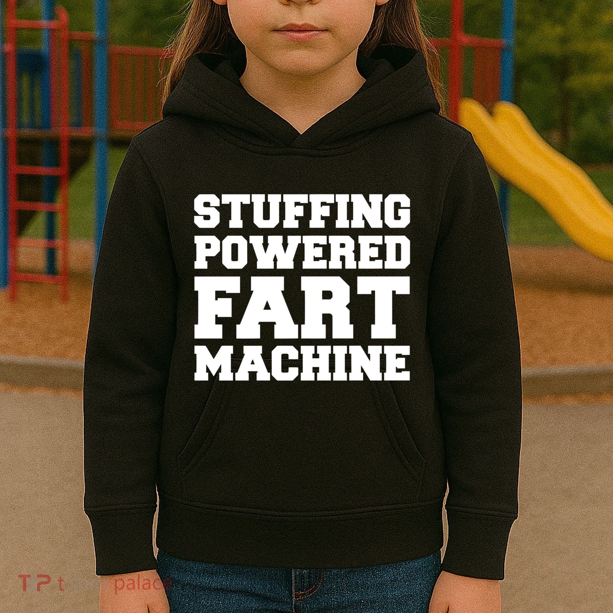 Fuckadvertisements Stuffing Powered Fart Machine Kids Hoodie
