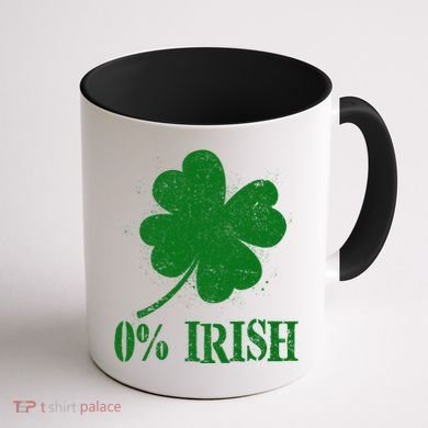 Funny St Patricks Day Zero Percent Irish Distressed Shamrock Clover Coffee Mug back