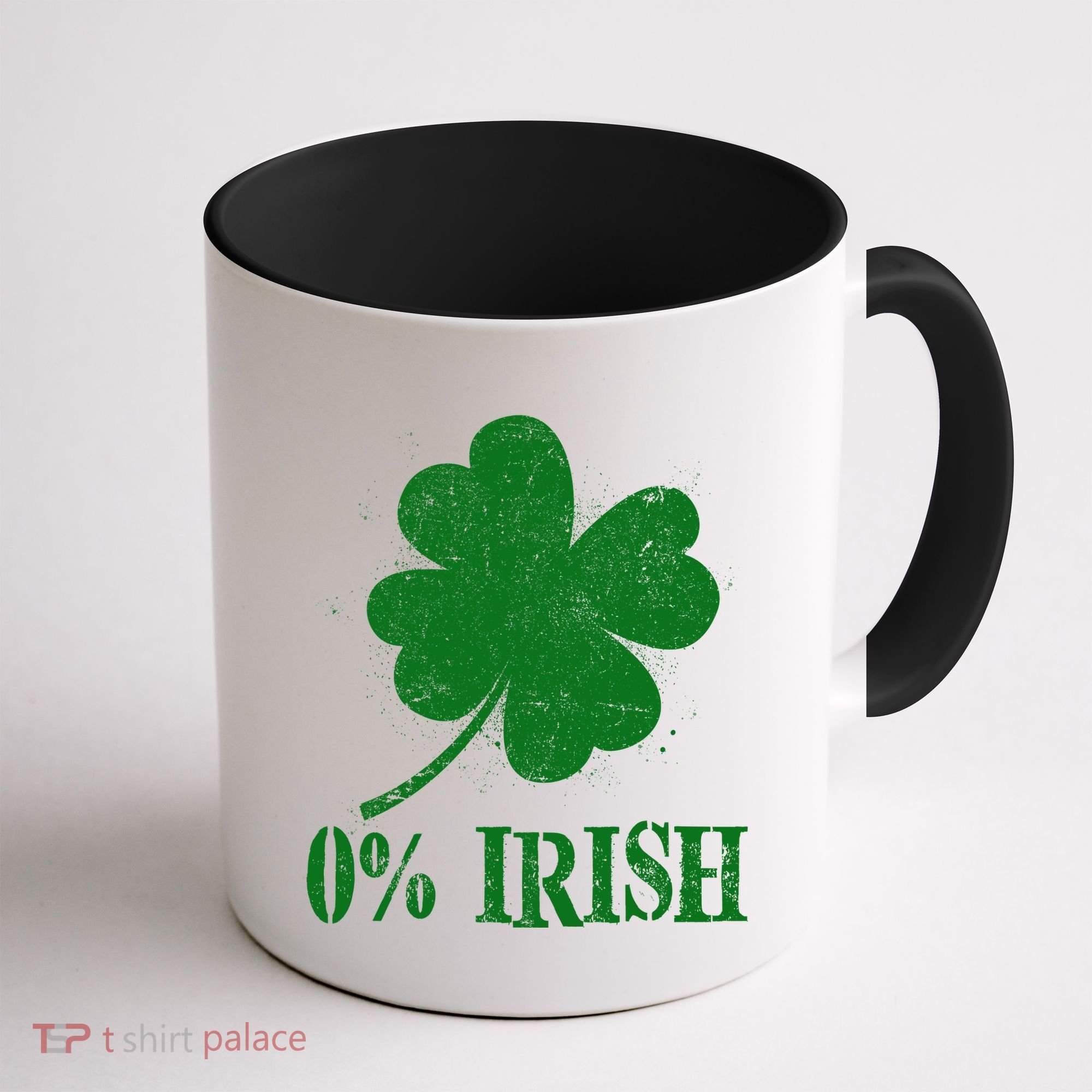 Funny St Patricks Day Zero Percent Irish Distressed Shamrock Clover Coffee Mug