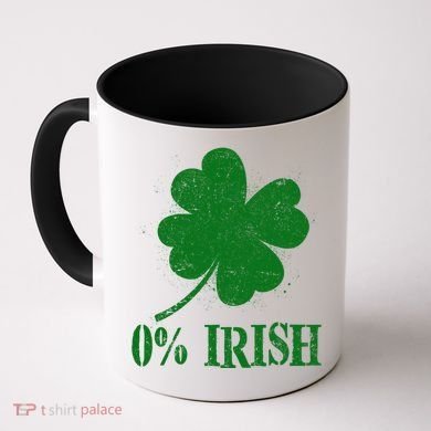 Funny St Patricks Day Zero Percent Irish Distressed Shamrock Clover Coffee Mug