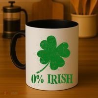 Funny St Patricks Day Zero Percent Irish Distressed Shamrock Clover Coffee Mug thumb 4