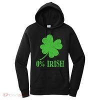 Funny St Patricks Day Zero Percent Irish Distressed Shamrock Clover Women's Hoodie thumb 0
