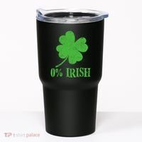 Funny St Patricks Day Zero Percent Irish Distressed Shamrock Clover Tumbler thumb 0