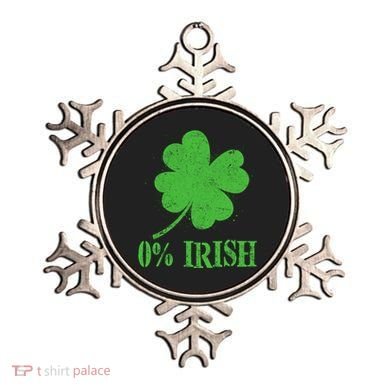 Funny St Patricks Day Zero Percent Irish Distressed Shamrock Clover Ornament