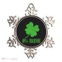 Funny St Patricks Day Zero Percent Irish Distressed Shamrock Clover Ornament thumb 0