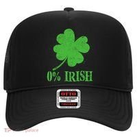 Funny St Patricks Day Zero Percent Irish Distressed Shamrock Clover Hat thumb 0