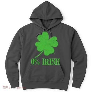 Funny St Patricks Day Zero Percent Irish Distressed Shamrock Clover Hoodie