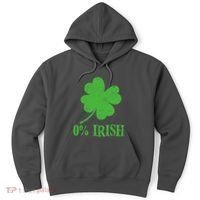 Funny St Patricks Day Zero Percent Irish Distressed Shamrock Clover Hoodie thumb 0