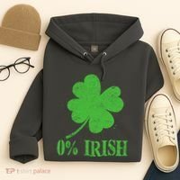 Funny St Patricks Day Zero Percent Irish Distressed Shamrock Clover Hoodie thumb 4