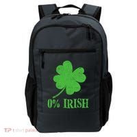 Funny St Patricks Day Zero Percent Irish Distressed Shamrock Clover Backpack thumb 0