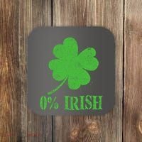Funny St Patricks Day Zero Percent Irish Distressed Shamrock Clover Coaster thumb 0