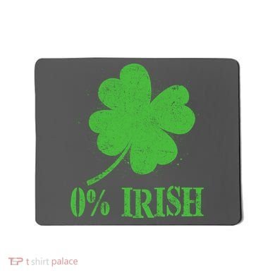 Funny St Patricks Day Zero Percent Irish Distressed Shamrock Clover Mousepad