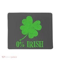 Funny St Patricks Day Zero Percent Irish Distressed Shamrock Clover Mousepad thumb 0