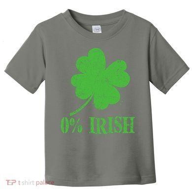 Funny St Patricks Day Zero Percent Irish Distressed Shamrock Clover Toddler T-Shirt