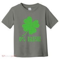 Funny St Patricks Day Zero Percent Irish Distressed Shamrock Clover Toddler T-Shirt thumb 0
