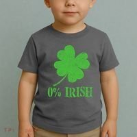 Funny St Patricks Day Zero Percent Irish Distressed Shamrock Clover Toddler T-Shirt thumb 2
