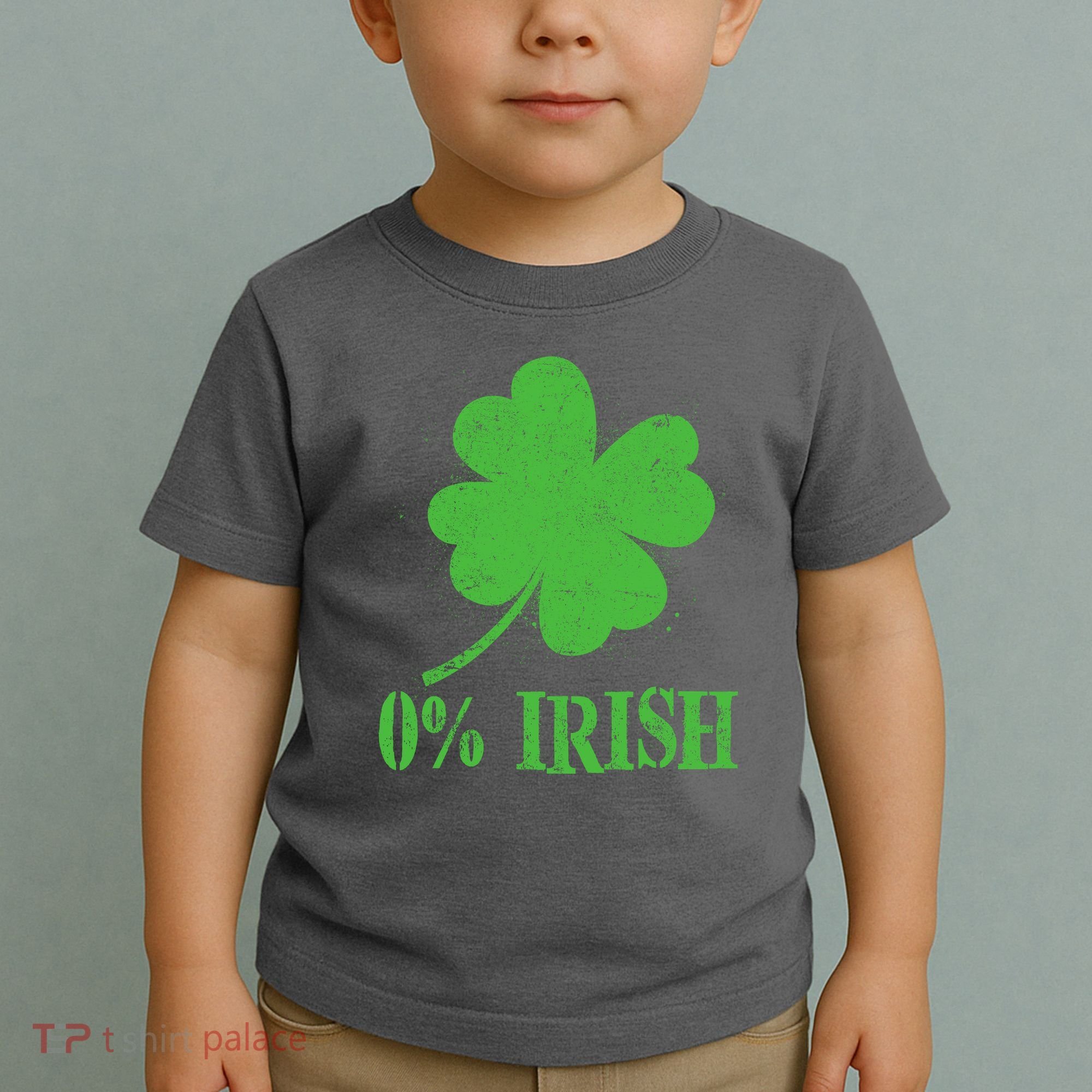 Funny St Patricks Day Zero Percent Irish Distressed Shamrock Clover Toddler T-Shirt