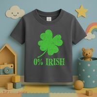 Funny St Patricks Day Zero Percent Irish Distressed Shamrock Clover Toddler T-Shirt thumb 3