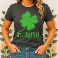 Funny St Patricks Day Zero Percent Irish Distressed Shamrock Clover Women's T-Shirt thumb 2