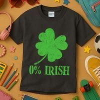 Funny St Patricks Day Zero Percent Irish Distressed Shamrock Clover Kids T-Shirt thumb 3