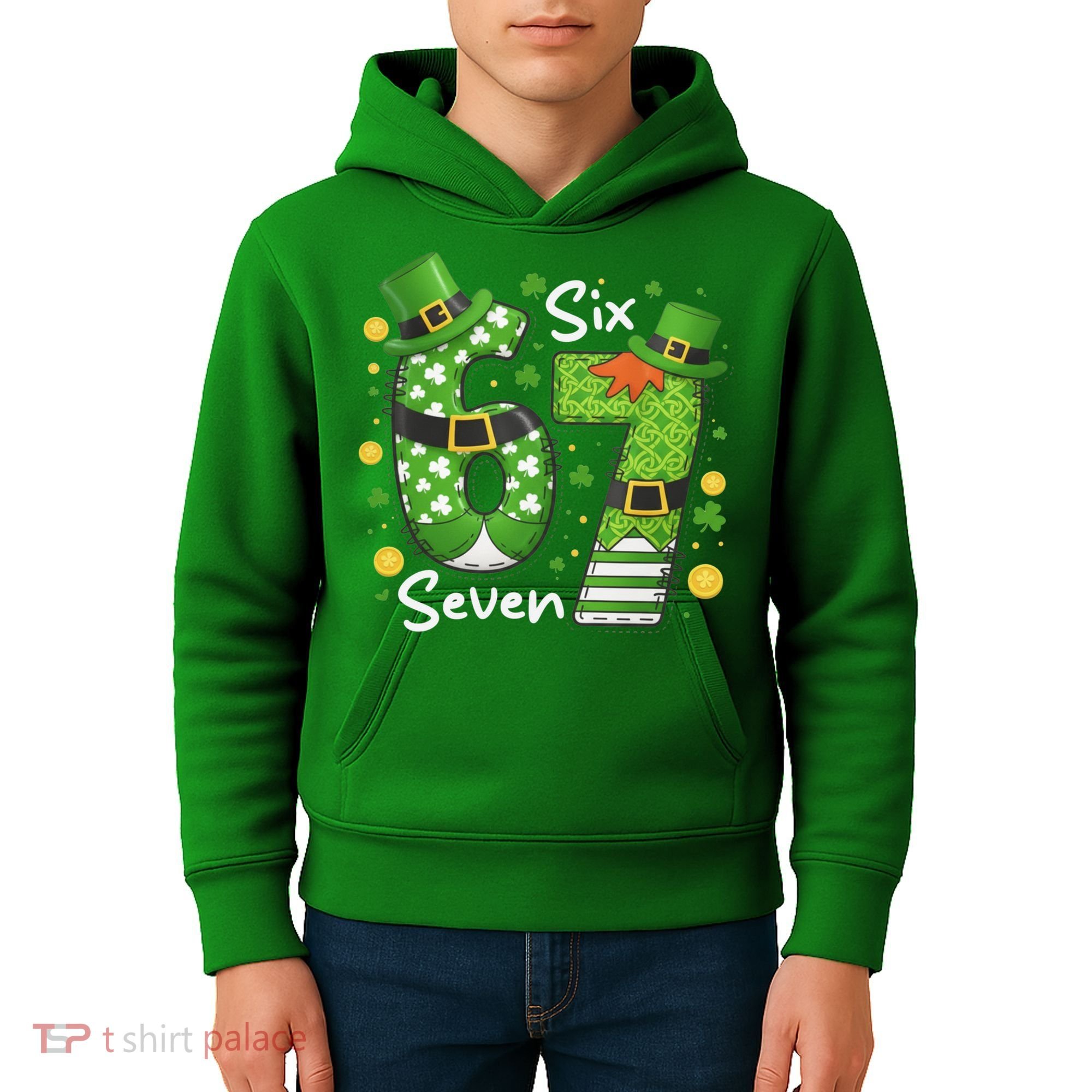 Funny St Patrick's Day 67 Meme Kids Hoodie