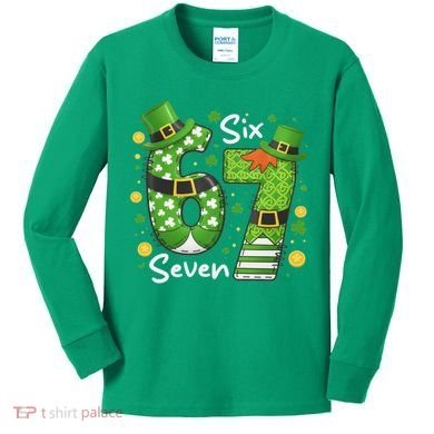 Funny St Patrick's Day 67 Meme Kids Long Sleeve Shirt