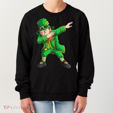 Funny St Patricks Day, Dabbing Leprechaun Irish Women's Sweatshirt