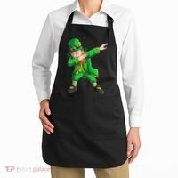 Funny St Patricks Day, Dabbing Leprechaun Irish Apron thumb 2