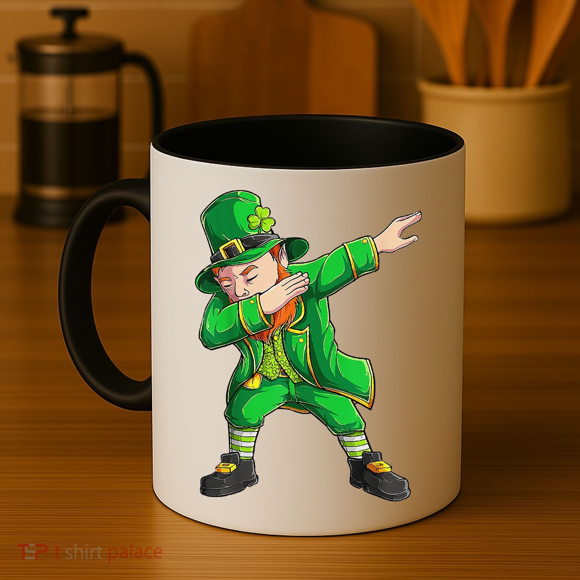 Funny St Patricks Day, Dabbing Leprechaun Irish Coffee Mug