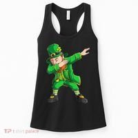 Funny St Patricks Day, Dabbing Leprechaun Irish Women's Tank Top thumb 0