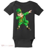 Funny St Patricks Day, Dabbing Leprechaun Irish Baby Bodysuit thumb 0
