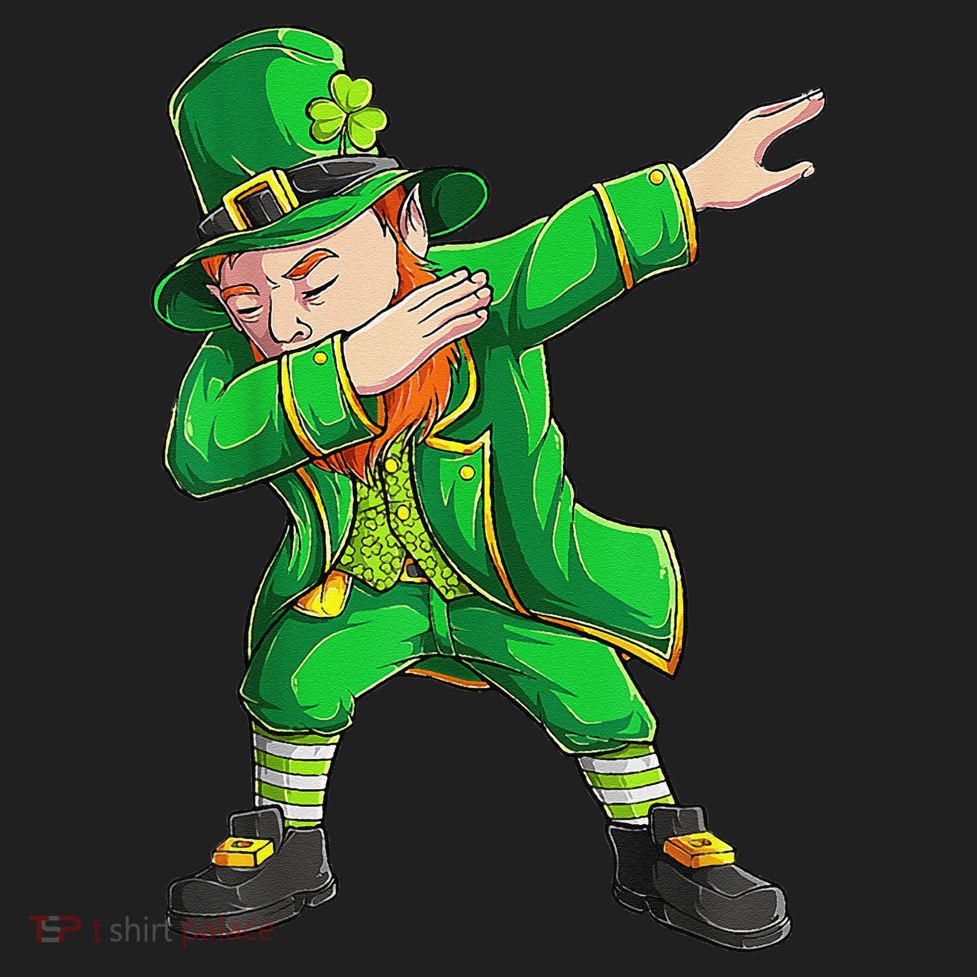 Funny St Patricks Day, Dabbing Leprechaun Irish Golf Towel