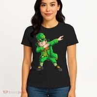 Funny St Patricks Day, Dabbing Leprechaun Irish Women's T-Shirt thumb 4
