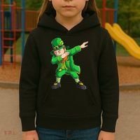 Funny St Patricks Day, Dabbing Leprechaun Irish Kids Hoodie thumb 3