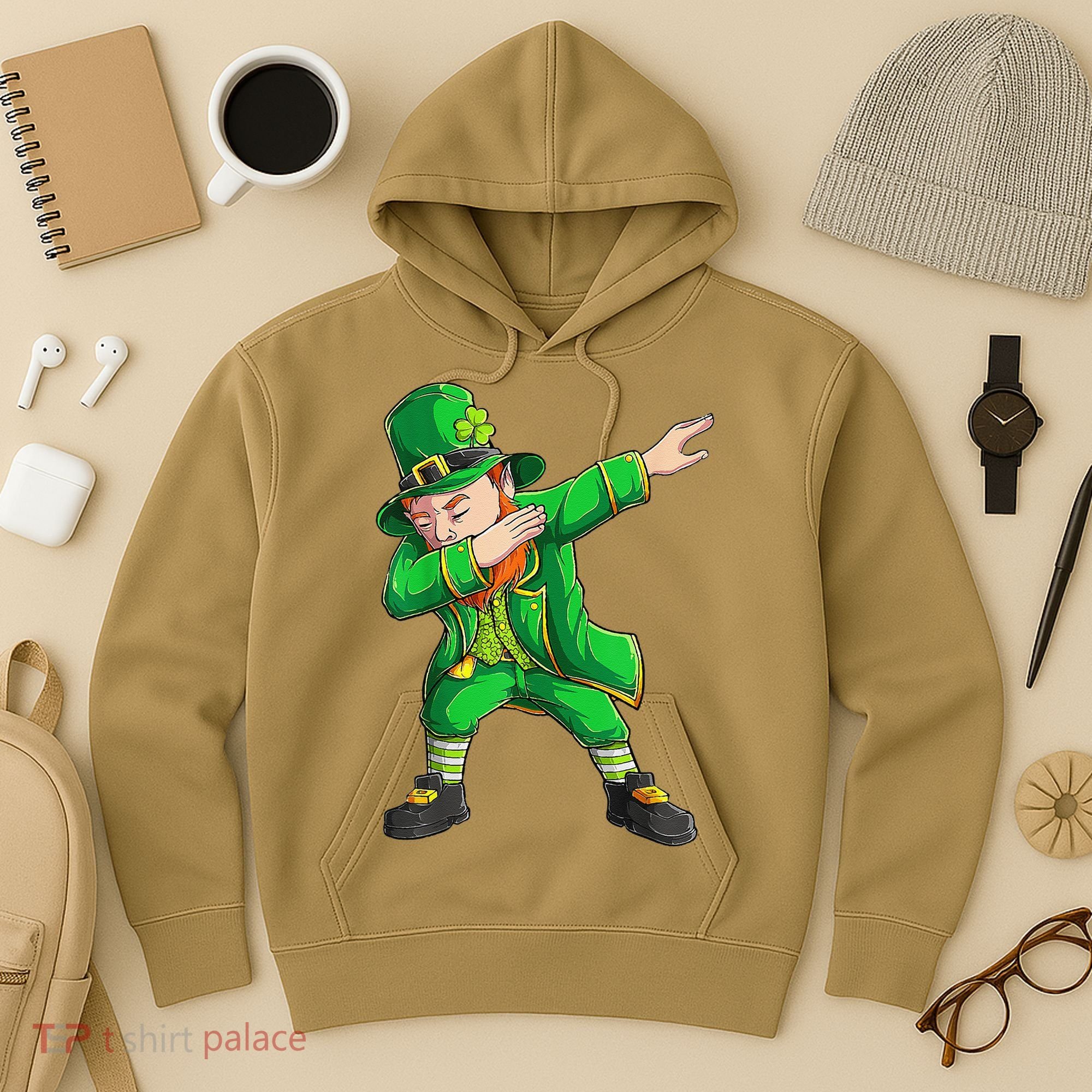 Funny St Patricks Day, Dabbing Leprechaun Irish Hoodie