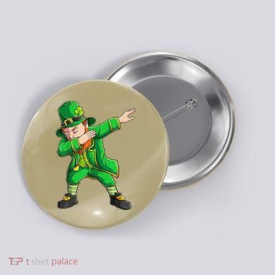 Funny St Patricks Day, Dabbing Leprechaun Irish Button