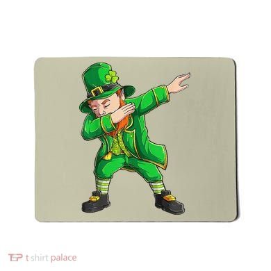 Funny St Patricks Day, Dabbing Leprechaun Irish Mousepad