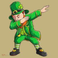 Funny St Patricks Day, Dabbing Leprechaun Irish Kids T-Shirt thumb 2