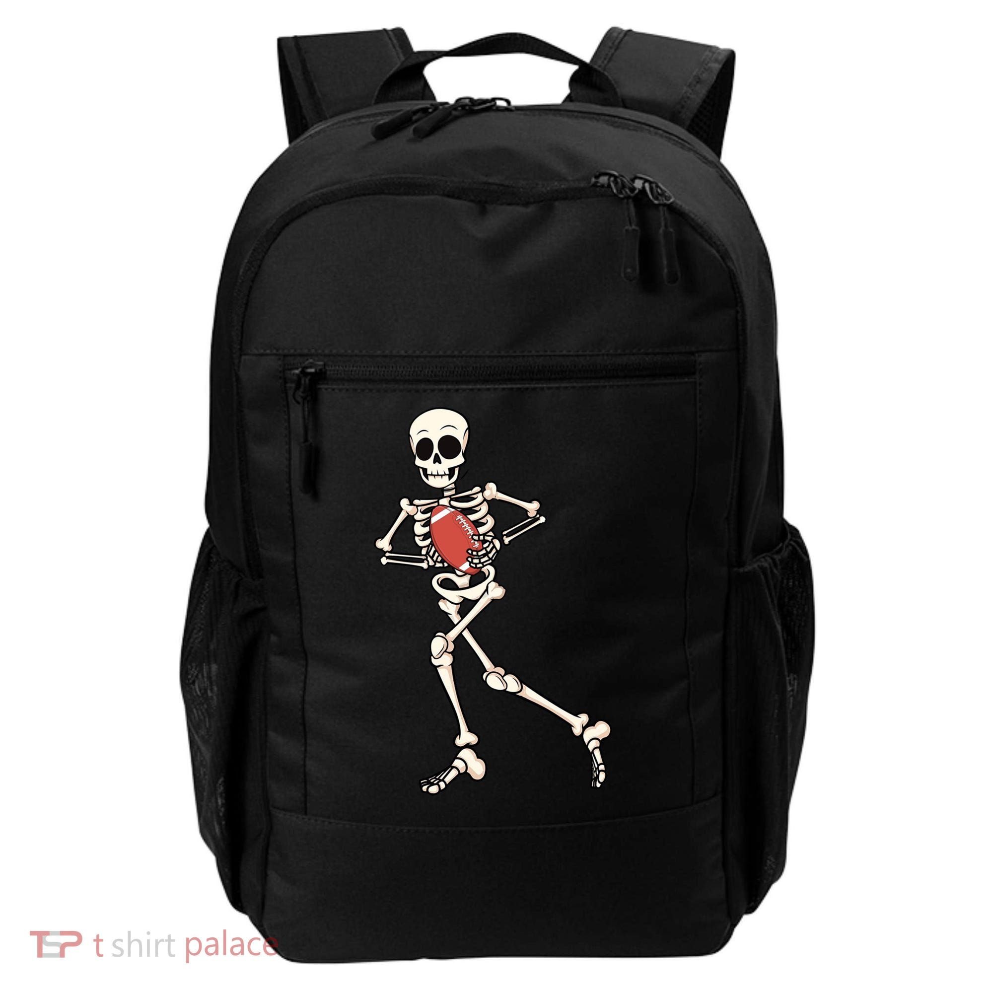 Funny Skeleton Playing Football Halloween Gift Backpack