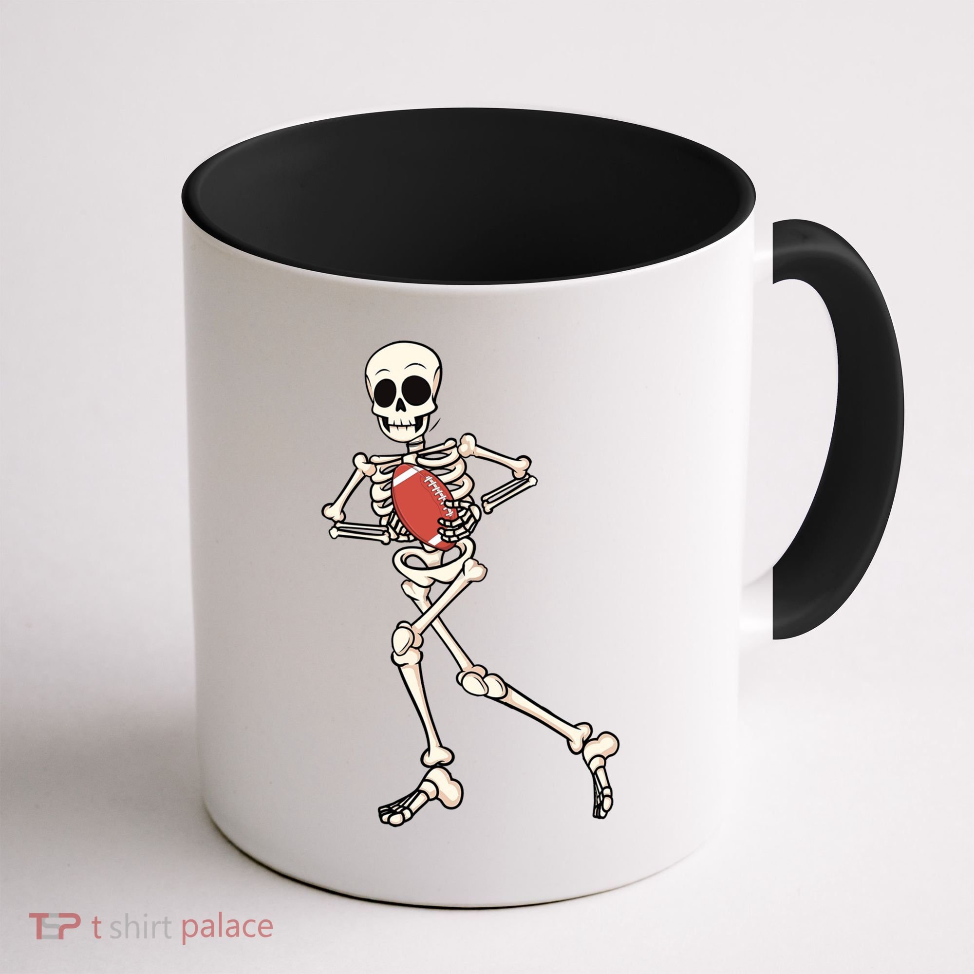 Funny Skeleton Playing Football Halloween Gift Coffee Mug