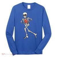 Funny Skeleton Playing Football Halloween Gift Long Sleeve Shirt thumb 0