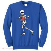Funny Skeleton Playing Football Halloween Gift Sweatshirt thumb 0
