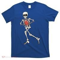 Funny Skeleton Playing Football Halloween Gift T-Shirt thumb 0