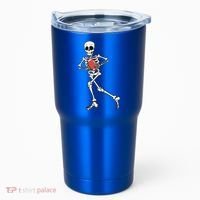 Funny Skeleton Playing Football Halloween Gift Tumbler thumb 0