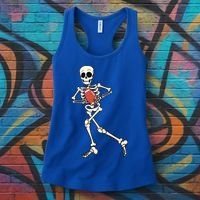 Funny Skeleton Playing Football Halloween Gift Women's Tank Top thumb 3
