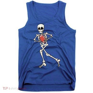 Funny Skeleton Playing Football Halloween Gift Tank Top