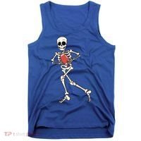 Funny Skeleton Playing Football Halloween Gift Tank Top thumb 0
